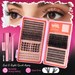 Amazon bestseller Asian new large-capacity lash book DIY segmented hot-melt cluster lashes Amazon false lash set