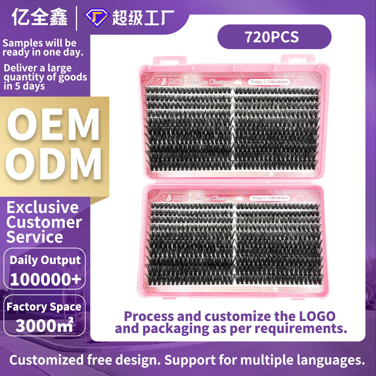 o1cn01yvywzs1pvyfs6kujr 2219025691847 0 cib.jpg 720pcs DIY Cluster Lashes OEMODM Custom Lash Wholesale Suppl