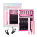 Overseas DIY cross-border single-cluster large-capacity false eyelash book D-curled natural thick classic versatile daily lash extension