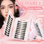 Large Capacity No-Glue False Eyelashes Fox Style Self-Application Segmented Clumps Sunflower Fishtail Lazy Person Lash Book for Beginners