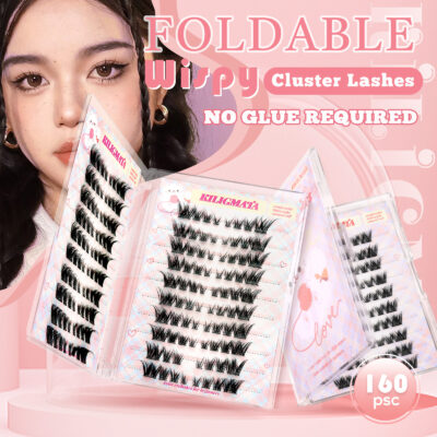Large Capacity No-Glue False Eyelashes Fox Style Self-Application Segmented Clumps Sunflower Fishtail Lazy Person Lash Book for Beginners