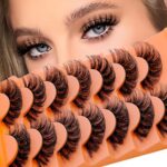 European and American cross-border bestseller, European and American style false eyelashes, 7 pairs, thick, natural, curled, artificial fiber eyelashes