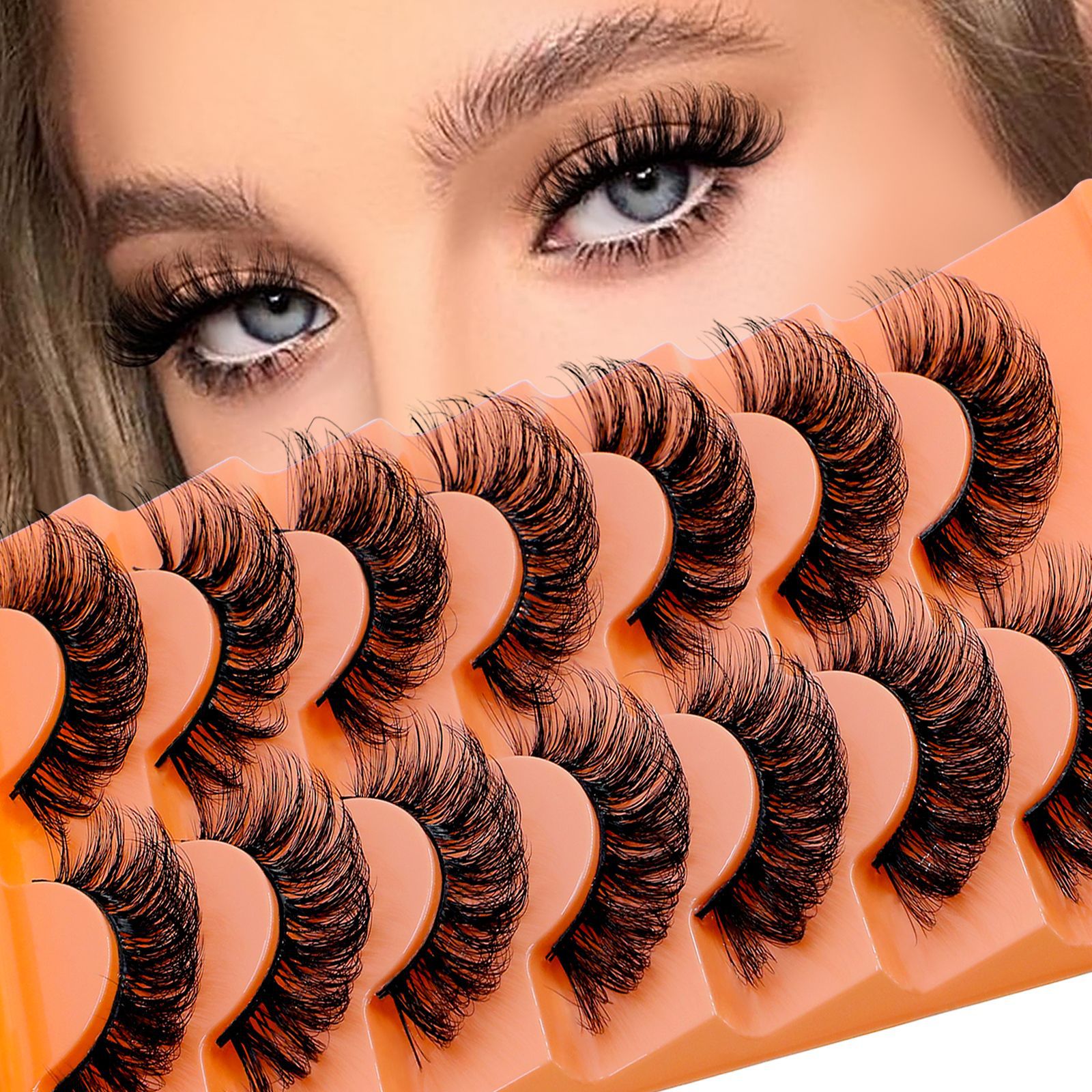 o1cn01z1i3os1vvpmtsj6lf 4268352658 0 cib.jpg European and American cross-border bestseller, European and American style false eyelashes, 7 pairs, thick, natural, curled, artificial fiber eyelashes