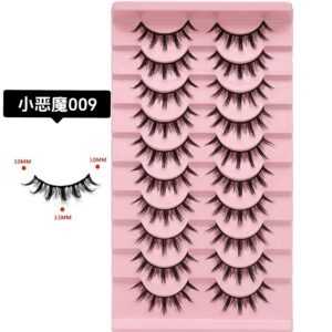 Large capacity pair of small devil internet celebrity cos comic false eyelashes, whole strip black stem, supportive, wholesale, Qingdao eye tail