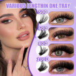 European and American cross-border bestseller 40-100D curved single-cluster false eyelashes DIY segmented thick curly eyelashes large capacity