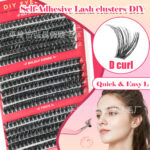 Cross-border best-selling DIY single-cluster false eyelashes 60D/80D self-lamination flower eyelash set large capacity source