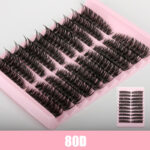 Cross-border 40D brown segment false eyelashes mixed DIY large capacity thick curly self-lash hot melt cluster manufacturer