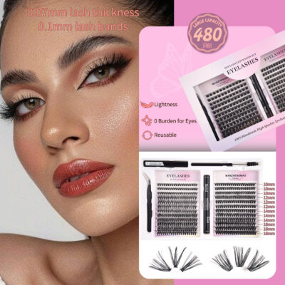 DIY Cross-border E-commerce Eyelash False Eyelashes Mixed Set Large Capacity Source Factory Direct Supply Charming Curled Fluffy Lashes
