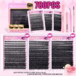 Cross-border DIY segmental cluster lashes, 3 styles, thick mixed pack, large capacity lash book, family set