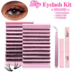 跨境假睫毛大容量睫毛书D翘单簇朵毛DIY Lash Extension睫毛套装 - 3MIU
