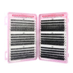 European and American cross-border eyelash book DIY segmented D-curl false eyelashes simulation hot melt cluster lashes self-lash extension kit - JMS-580 cluster 30 rows [30-100D] pink eyelash book (cross-border image package, private message customer service)