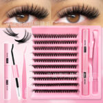 Hot-selling Amazon cross-border EU/US fake eyelash set 30D 40D 50D 60D 80D single-cluster 3D hot-melt flower lashes - 40D small set
