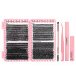 Eyelash Book 30P 40P 32 Row False Eyelash Glue Set 60P 80P Cluster Lashes Thick Segmented European American Cross-border Fluffy - 640-cluster high-capacity 30/40/50 lash book