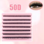 Cross-border 40D brown segment false eyelashes mixed DIY large capacity thick curly self-lash hot melt cluster manufacturer - 50D7-row MIX