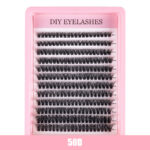 Cross-border 40D brown segment false eyelashes mixed DIY large capacity thick curly self-lash hot melt cluster manufacturer - 50D 12 rows MIX