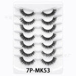 Cross-border bestseller European and American style false eyelashes 7 pairs set, thick, natural, curled, cross-border beauty tool source factory - 7 White MK53