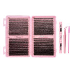 Source factory DIY cluster false eyelash set 80D100D Shein same style 14 rows false eyelashes DIY Lashes - FS-800PCS-glue tweezers brush tool set