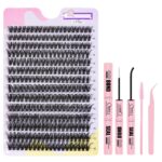 14Row DIY Cluster Lashes Private Label Custom False Eyelash - DIY-40D-280 clusters + glue tool set