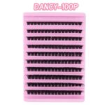 Cross-border segmented hot-melt lash clusters, large capacity DIY segmented single-cluster dense curly black stem self-applied eyelashes - MOO-100Pmix
