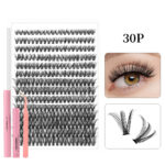 Customized export cross-border best-selling style false eyelash set 30D40D kit Diy cluster s lashe - DIY30P Powder Set