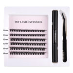 Export-style dense 3D fluffy set segmented false eyelashes, European and American dense curly comfortable segmented cluster lash set - KU1-4