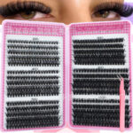 Cross-border bestseller lash book large capacity 600 clusters lash book 30/40/50/60/80/100D individual false eyelashes - Pink diamond grid-3456810+tweezers