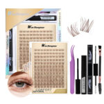 Cross-border best-selling DIY segment false eyelashes kit with dual-head glue and large capacity single-cluster false eyelashes gift box design - Brown BQ1 set