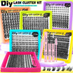 DIY segment false eyelash set, source super factory, cross-border spot direct shipping, wholesale supported, one-stop supply - Kitten family portrait glue tool set