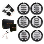 Magnetic False Eyelashes Integrated Case Glue-Free Magnetic Lashes Natural Thick Reusable Factory Wholesale - 4 Magnet Small Round Box (please note model in order or message customer service)