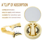 Magnetic False Eyelashes Integrated Case Glue-Free Magnetic Lashes Natural Thick Reusable Factory Wholesale - H04 Yellow One-Piece Box