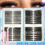 European and American cross-border best-selling false eyelash set 30D-100D large capacity mixed DIY eyelash book source factory - 30D/40D/50D/60D Lash Book + Glue + Tweezers + Remover