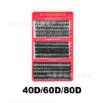 Cross-border bestseller DIY single-cluster false eyelashes 40D/60D/80D self-lash extension cluster lash set large capacity source - Blister box 18 square 468