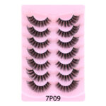 Cross-border bestseller European and American style false eyelashes 7 pairs set, thick, natural, curled, stable supply from cross-border source factory - 7 Pink 09