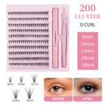Cross-border trade 5-row 10P 20P 30P 40P hot-melt false eyelashes self-application, long and curly, direct from source factory - 20p