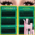 European and American cross-border hot-selling false eyelash set 30D-100D Amazon bestseller hot melt cluster lashes segmented self-application - ACD30D50D80D+glue+tweezers+remover