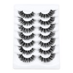 Cross-border European and American style false eyelashes, 7 pairs, thick and natural, curled, new from source factory, soft bristles - 7 White 01