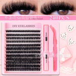 European and American cross-border bestseller false eyelash set 50D/80D/100D single cluster segmented 3D eyelashes wild fluffy - 80D-DIY Small Set