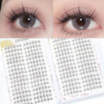 Cross-border DIY segmented eyelash book set, natural thick and curly, self-lashing cluster lashes, 32 rows, large capacity false eyelashes - sunnymix