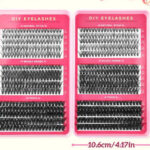 600-cluster large-capacity lash book DIY single-cluster flower lashes with glue, fox-style extra-long self-lash extension kit - Red segmented lash book