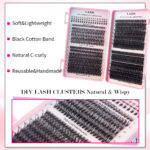 Factory Eyelash Book / European and American Cross-border D-Curve Large Capacity Single Cluster False Eyelashes 8-18mm Natural Dense Curled Segmented - Single Box Upper and Lower Eyelashes (635 Clusters)