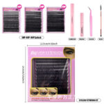 Cross-border best-selling DIY segment false eyelashes kit with dual-head glue and large capacity single-cluster false eyelashes gift box design - 3-box set