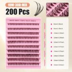 Cross-border 40D brown segment false eyelashes mixed DIY large capacity thick curly self-lash hot melt cluster manufacturer - 30D10-row MIX