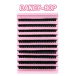 Cross-border segmented hot-melt lash clusters, large capacity DIY segmented single-cluster dense curly black stem self-applied eyelashes - MOO-80Pmix
