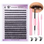 European and American cross-border dense large-volume 280 clusters D-curve DIY eyelashes segmented single-cluster lash extension wholesale - DIY-30P pink tools