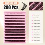 Cross-border 40D brown segment false eyelashes mixed DIY large capacity thick curly self-lash hot melt cluster manufacturer - 60D 10 rows MIX