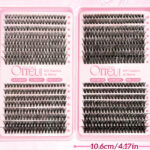 Cross-border best-selling DIY segmented false eyelash kit, Amazon hot-selling large-capacity lash book, voluminous false eyelashes - 32-row 30D/40D/50D/60D pink eyelash book