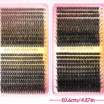 Qingdao Pingdu large-capacity lash book single-cluster false eyelashes 50D60D80D100D segmented thick cluster set - Gold-pink lash book