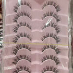 Cross-border best-selling large-capacity one-piece false eyelashes with black stem, thick, curly, fox-style false eyelashes, pair hair source factory - MAA047-01 7 pairs QF04