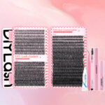 European and American cross-border false eyelash book large capacity Amazon mixed single cluster segmented flower eyelashes Middle East eyelashes with glue - A11 eyelash book set (ultra-soft bristles)