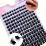40D Heat‑Bonded Segmented Color Cluster Lashes Set, DIY Glue‑On, Large Volume Dense Curly - T50 14排mix（紫色）